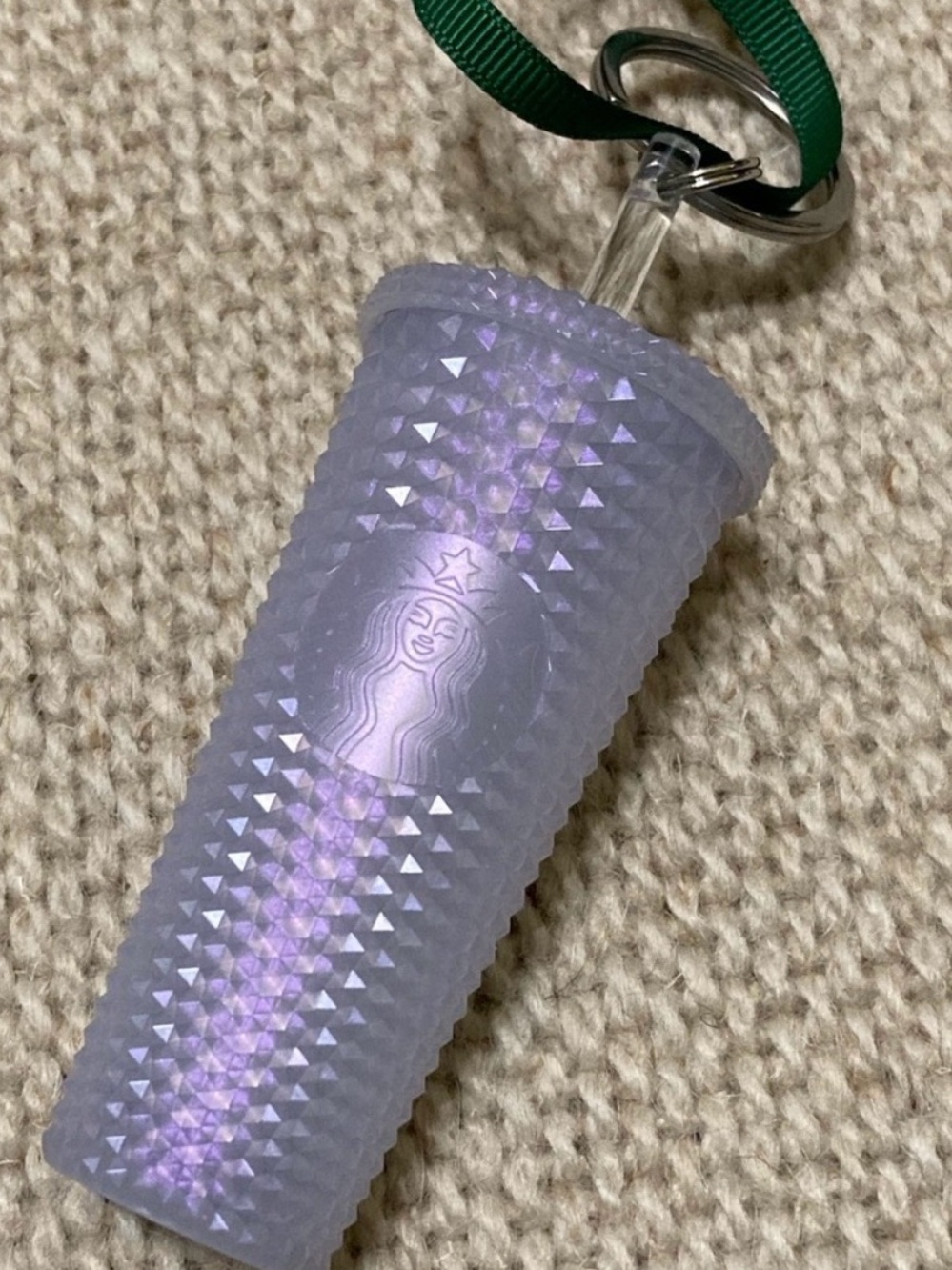 Starbucks Icy Lilac Opal Cold Cup Ornament Keychain 2021 Bling Studded Tumbler